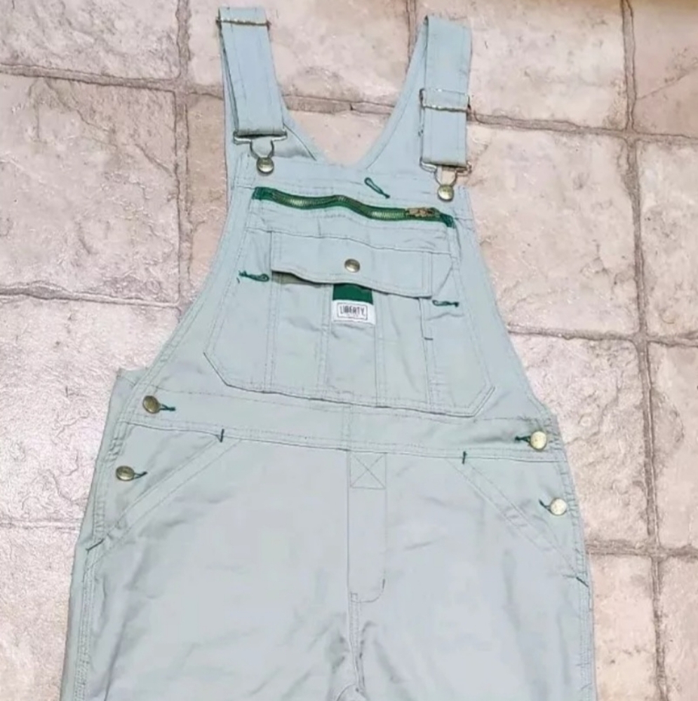 Liberty Women's Small Green Duck Bib Overalls Mint Green
